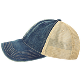 View large product image 4 of 5. Left side view of Legacy Old Favorite Denim Trucker Hat