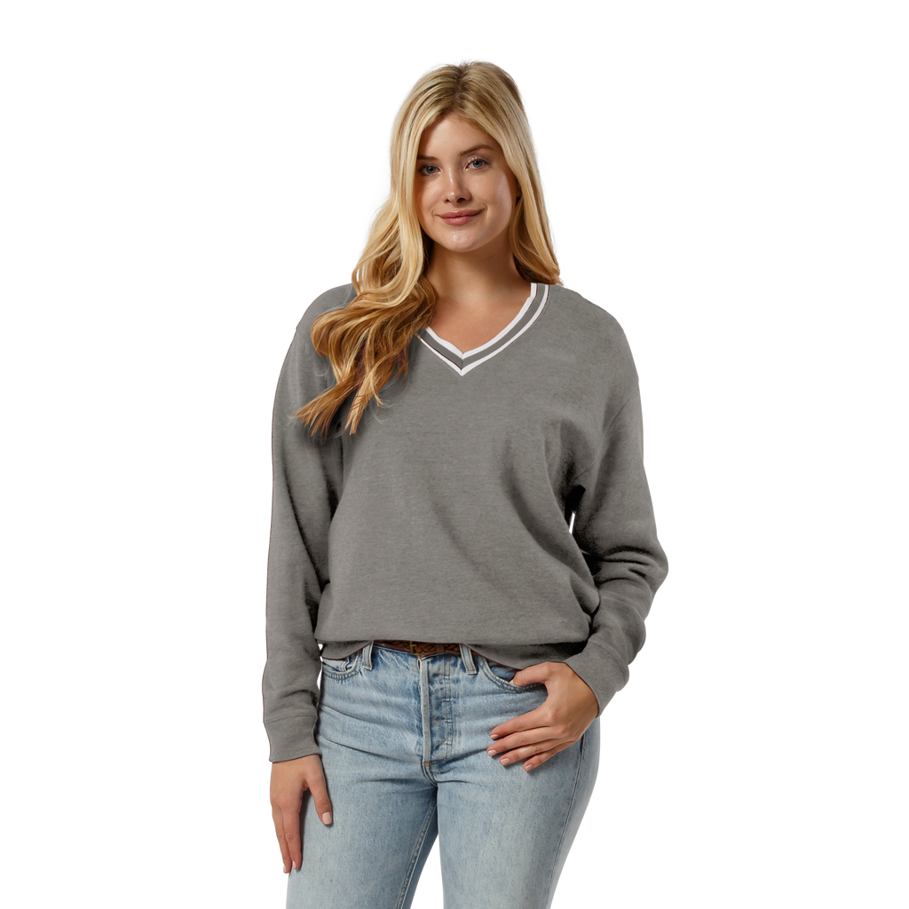 Womens v neck sweatshirt hotsell