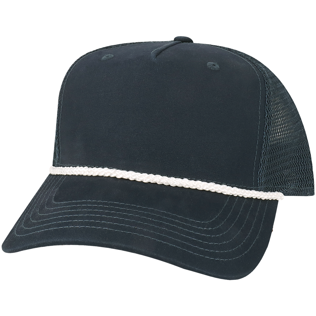 Blank Hats, WHITE FRONT NAVY BACK, Trucker Hat, Mesh Hat