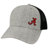 Alabama Crimson Tide Heather Grey/Black Lo-Pro Snapback Adjustable Trucker Hat