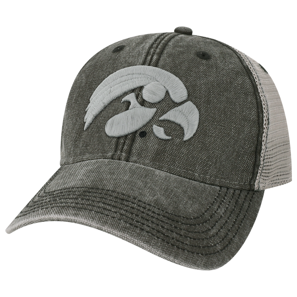 Iowa Hawkeyes Black Grey Dashboard Trucker Hat L2 Brands