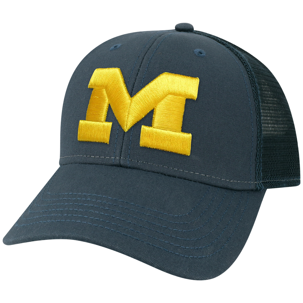 Michigan Wolverines Navy Lo Pro Snapback Adjustable Trucker Hat L2 Brands