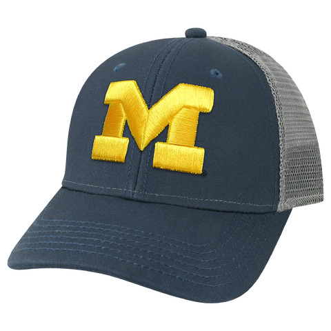 Michigan Wolverines Navy/Dark Grey Youth Lo-Pro Structured Snapback Adjustable Trucker Hat