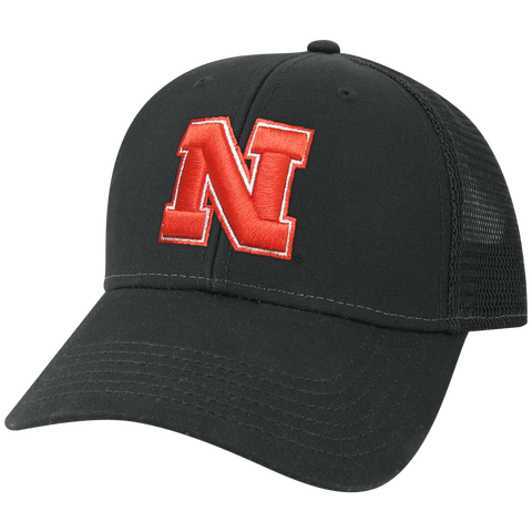 Nebraska Cornhuskers Black Lo-Pro Snapback Adjustable Trucker Hat