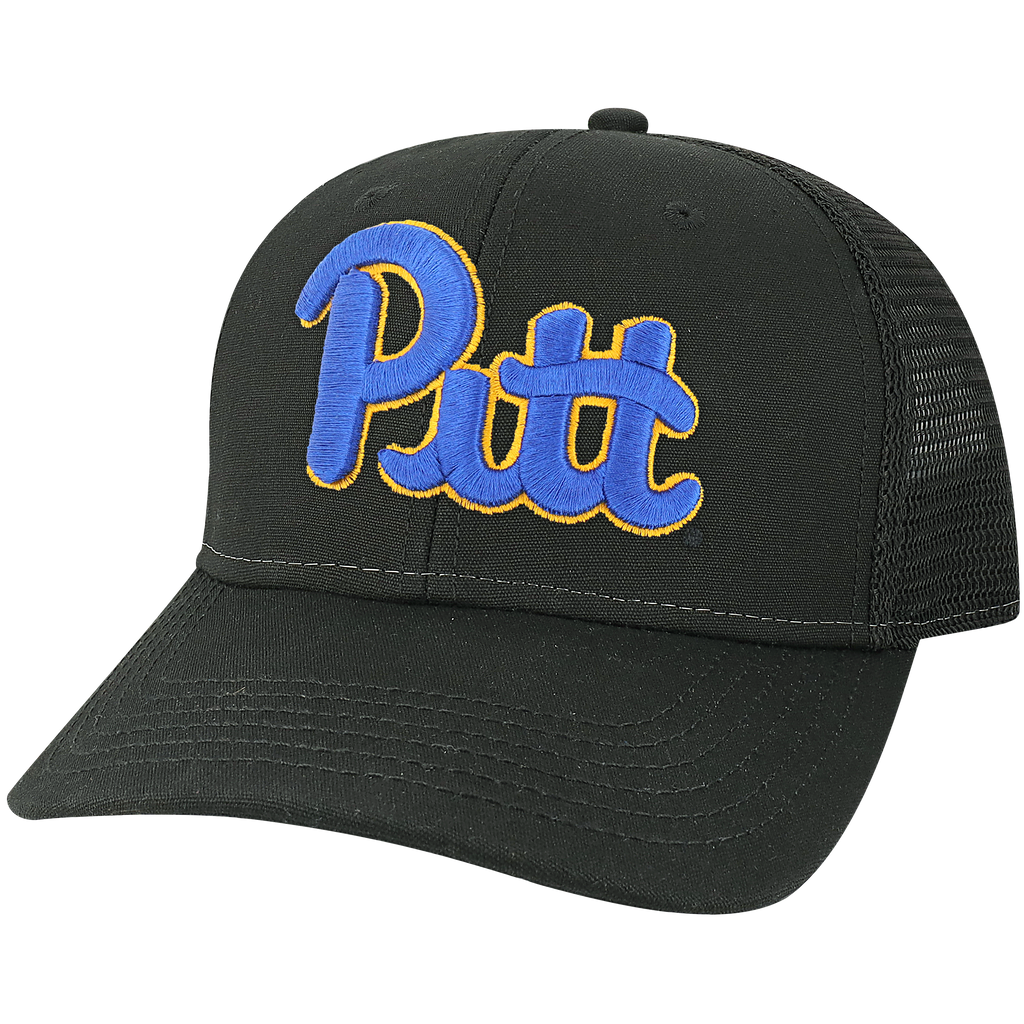 Pittsburgh Panthers Black Mid Pro Snapback Adjustable Trucker Hat