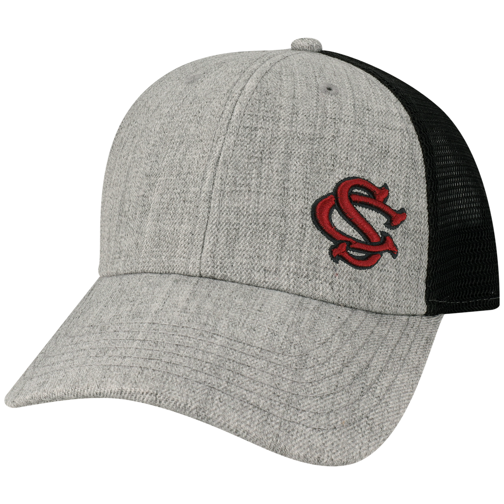 South Carolina Gamecocks Heather Grey/Black Lo-Pro Snapback Adjustable Trucker Hat