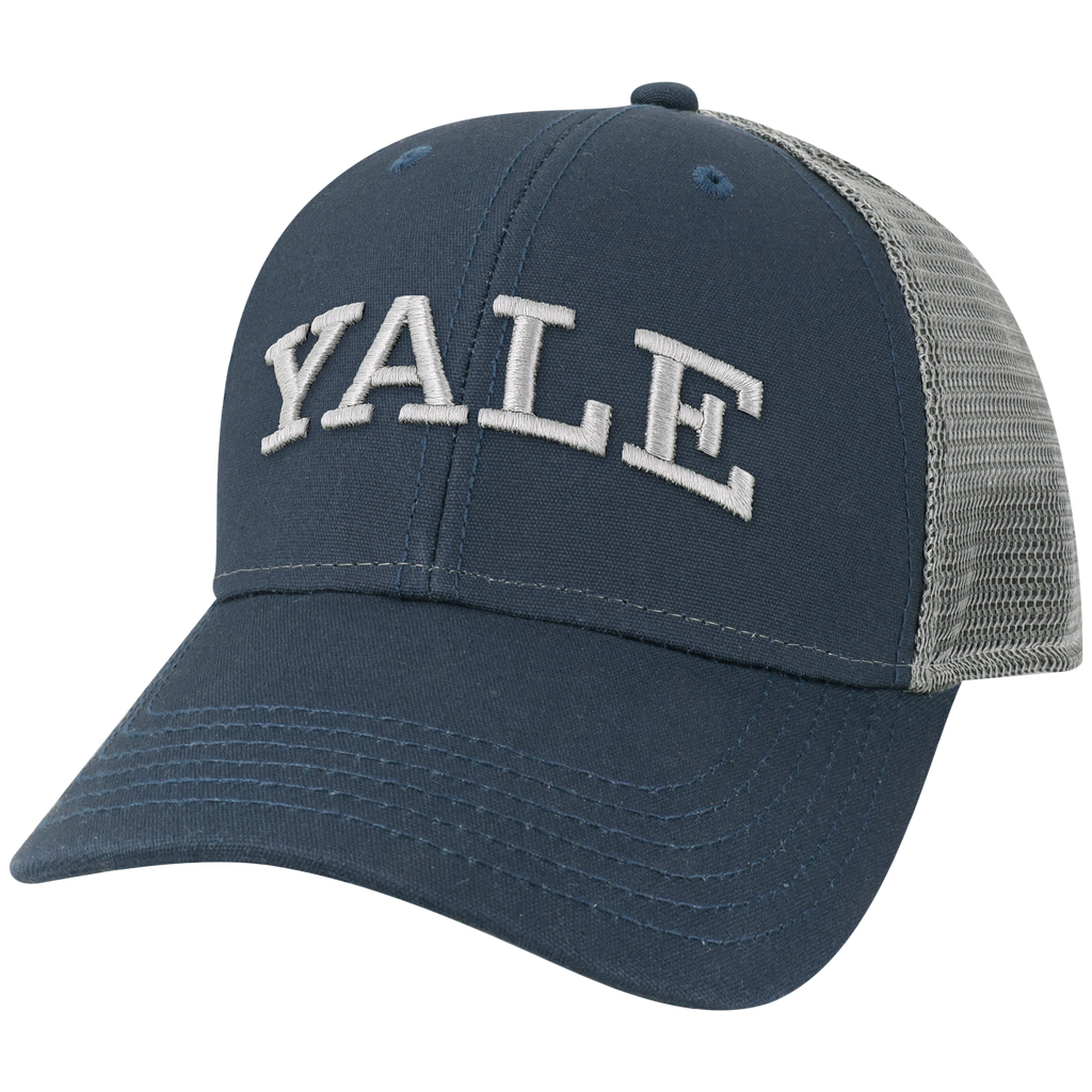 Yale University Bulldogs Navy Dark Grey Lo Pro Snapback Adjustable Trucker Hat
