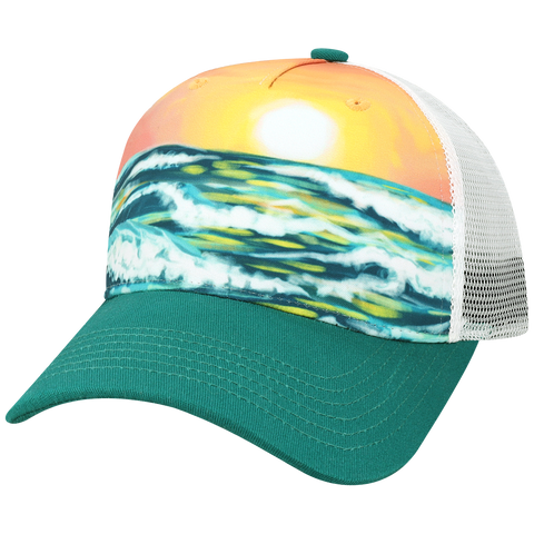 5PTKR Structured 5 Panel Trucker Cap - Coastal