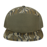 H7FB Hopback 7-Panel Flat Brim Trucker Hat - Camo - Available September 2025