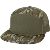 H7FB Hopback 7-Panel Flat Brim Trucker Hat - Camo - Available September 2025