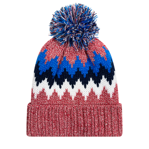 KZZB Zig Zag Cuff Beanie w/ Pom