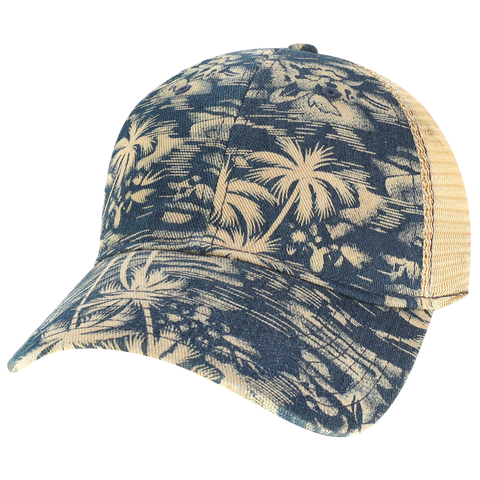 View large product image 1 of 5.  Front angled view of Legacy Old Favorite Pattern Trucker Hat