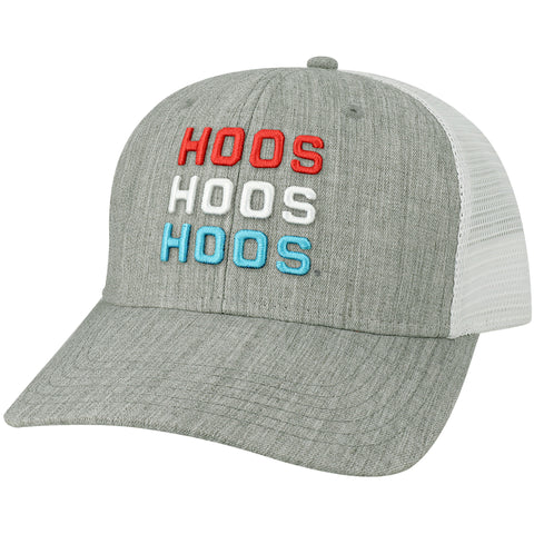 UVA Red, White, and Hoo Mid-Pro Snapback Hat - Melange Grey/White