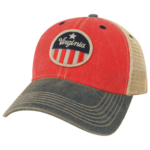 UVA Red, White, and Hoo Old Favorite Adjustable Trucker Hat - Scarlet/Navy