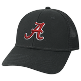 Alabama Crimson Tide Black Youth Lo-Pro Structured Snapback Adjustable Trucker Hat