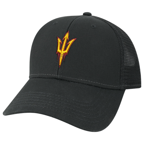 Arizona State Sun Devils Black Lo-Pro Snapback Adjustable Trucker Hat