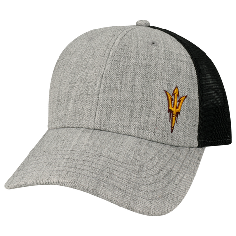 Arizona State Sun Devils Heather Grey/Black Lo-Pro Snapback Adjustable Trucker Hat