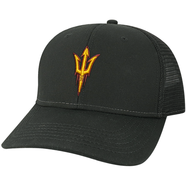 Arizona State Sun Devils Black Mid-Pro Snapback Adjustable Trucker