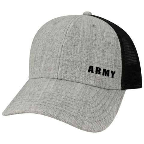 Army Black Knights Heather Grey/Black Lo-Pro Snapback Adjustable Trucker Hat