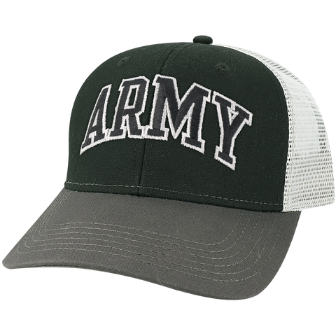 Army Black Knights Black/Dark Grey/Silver Mid-Pro Snapback Adjustable Trucker Hat