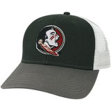 Florida State Seminoles Black/Dark Grey/Silver Mid-Pro Snapback Adjustable Trucker Hat