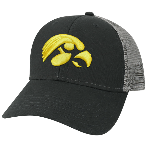 Iowa Hawkeyes Black/Dark Grey Lo-Pro Snapback Adjustable Trucker