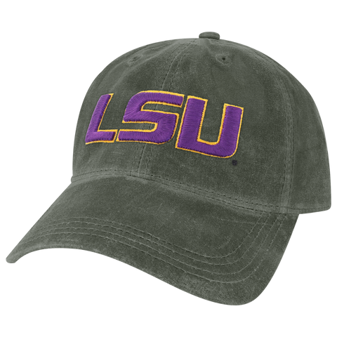 LSU Tigers Charcoal Waxed Cotton Adjustable Hat