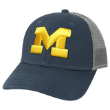 Michigan Wolverines Navy/Dark Grey Youth Lo-Pro Structured Snapback Adjustable Trucker Hat