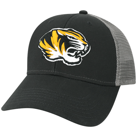 Missouri Tigers Black/Dark Grey Lo-Pro Snapback Adjustable Trucker Hat