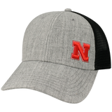 Nebraska Cornhuskers Heather Grey/Black Lo-Pro Snapback Adjustable Trucker Hat