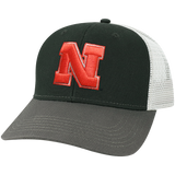 Nebraska Cornhuskers Black/Dark Grey/Silver Mid-Pro Snapback Adjustable Trucker Hat