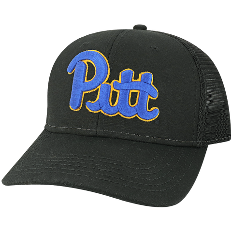 Pittsburgh Panthers Black Mid-Pro Snapback Adjustable Trucker Hat