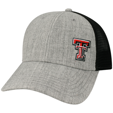 Texas Tech Red Raiders Heather Grey/Black Lo-Pro Snapback Adjustable Trucker Hat