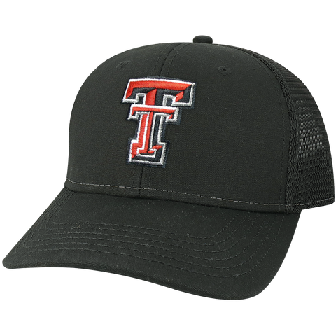 Texas Tech Red Raiders Black Mid-Pro Snapback Adjustable Trucker Hat
