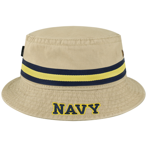 Navy Midshipmen Khaki Relaxed Twill Bucket Hat