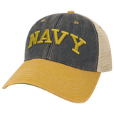 Navy Midshipmen OFA Navy/Yellow Old Favorite Adjustable Trucker Hat
