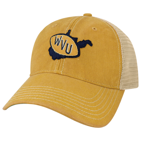 West Virginia Mountaineers College Vault OFA Yellow Old Favorite Adjustable Trucker Hat