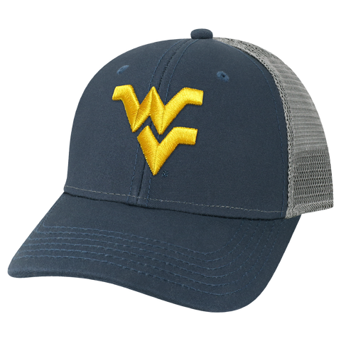 West Virginia Mountaineers Navy/Dark Grey Youth Lo-Pro Structured Snapback Adjustable Trucker Hat