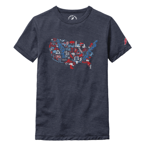 'Merica Map - 4th Of July Kids Victory Falls Tee